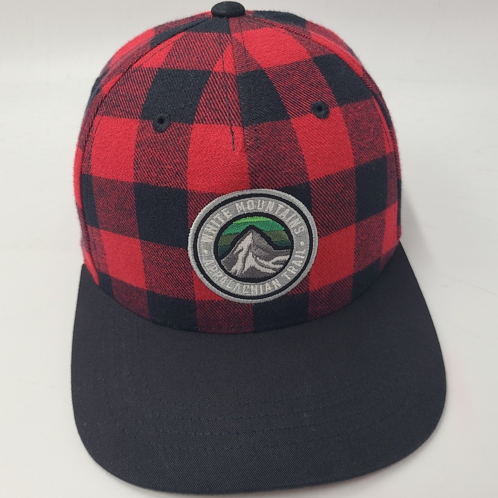 Aeropostale Hat Snapback (Fits Small) Red Black Buffalo Plaid White Mountains